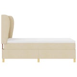 Letto a molle con materasso Crema 200 x 100 cm Tessuto