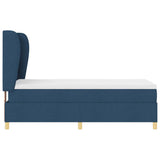 Letto con molle e materasso Grigio Scuro 90x190 cm Tessuto Blu
