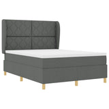 Letto con molle e materasso Grigio Scuro 90x190 cm Tessuto