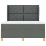 Letto con molle e materasso Grigio Scuro 90x190 cm Tessuto