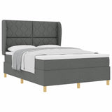 Letto con molle e materasso Grigio Scuro 90x190 cm Tessuto