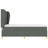Letto con molle e materasso Grigio Scuro 90x190 cm Tessuto