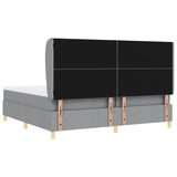 Letto a molle con testiera Grigio chiaro 200 x 200 cm Tessuto
