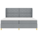 Letto a molle con testiera Grigio chiaro 200 x 200 cm Tessuto