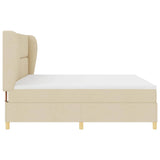 Letto a molle con materasso Crema 200 x 200 cm Tessuto