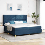 Letto con molle e materasso Grigio Scuro 90x190 cm Tessuto Blu