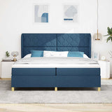 Letto con molle e materasso Grigio Scuro 90x190 cm Tessuto Blu