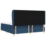 Letto con molle e materasso Grigio Scuro 90x190 cm Tessuto Blu