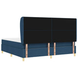 Letto a molle con testiera Blu 200 x 200 cm Tessuto