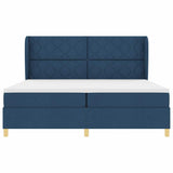 Letto con molle e materasso Grigio Scuro 90x190 cm Tessuto Blu