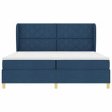 Letto a molle con materasso Blu 200 x 200 cm Tessuto