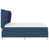 Letto con molle e materasso Grigio Scuro 90x190 cm Tessuto Blu