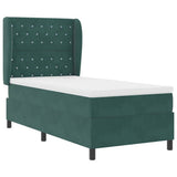 Letto a molle con materasso Verde Scuro 200 x 100 cm Poliestere