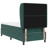 Letto a molle con materasso Verde Scuro 200 x 100 cm Poliestere