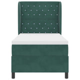 Letto a molle con materasso Verde Scuro 200 x 100 cm Poliestere