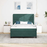Letto a molle con materasso Verde Scuro 200 x 140 cm Poliestere