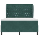 Letto a molle con materasso Verde Scuro 200 x 140 cm Poliestere