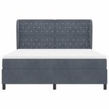 Letto a molle con testiera Grigio scuro 200 x 180 cm Poliestere