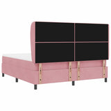 Letto a molle con materasso Rosa 200 x 180 cm Poliestere