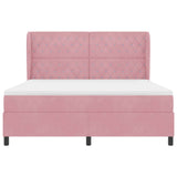 Letto a molle con materasso Rosa 200 x 180 cm Poliestere