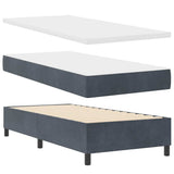 Letto a molle con testiera Grigio scuro 200 x 90 cm Velluto