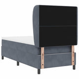 Letto a molle con testiera Grigio scuro 200 x 90 cm Velluto
