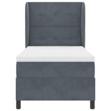 Letto a molle con testiera Grigio scuro 200 x 90 cm Velluto