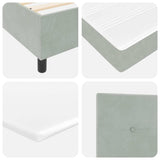 Letto a molle con materasso Grigio chiaro 200 x 100 cm Velluto
