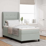 Letto a molle con materasso Grigio chiaro 200 x 100 cm Velluto
