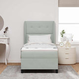 Letto a molle con materasso Grigio chiaro 200 x 100 cm Velluto