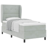 Letto a molle con materasso Grigio chiaro 200 x 100 cm Velluto