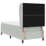 Letto a molle con materasso Grigio chiaro 200 x 100 cm Velluto