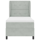 Letto a molle con materasso Grigio chiaro 200 x 100 cm Velluto