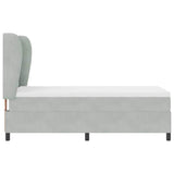 Letto a molle con materasso Grigio chiaro 200 x 100 cm Velluto