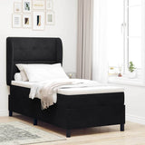 Letto a molle con materasso Nero 200 x 100 cm Velluto