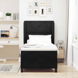 Letto a molle con materasso Nero 200 x 100 cm Velluto