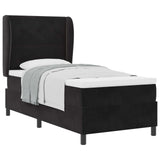 Letto a molle con materasso Nero 200 x 100 cm Velluto