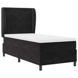Letto a molle con testiera Nero 200 x 100 cm Velluto