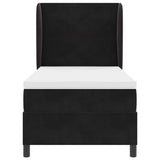 Letto a molle con testiera Nero 200 x 100 cm Velluto