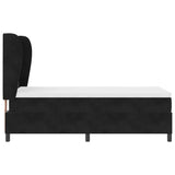 Letto a molle con materasso Nero 200 x 100 cm Velluto