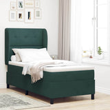 Letto a molle con materasso Verde Scuro 200 x 100 cm Poliestere