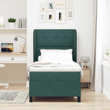 Letto a molle con materasso Verde Scuro 200 x 100 cm Poliestere