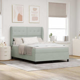 Letto a molle con testiera Grigio chiaro 190 x 140 cm Velluto