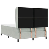 Letto a molle con testiera Grigio chiaro 190 x 140 cm Velluto