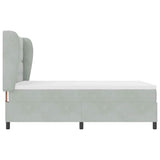 Letto a molle con testiera Grigio chiaro 190 x 140 cm Velluto