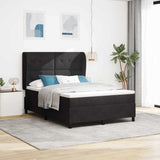 Letto a molle con testiera Nero 190 x 140 cm Velluto
