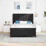 Letto a molle con testiera Nero 190 x 140 cm Velluto