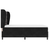 Letto a molle con testiera Nero 190 x 140 cm Velluto