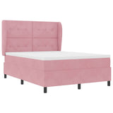 Letto a molle con testiera Rosa 190 x 140 cm Velluto