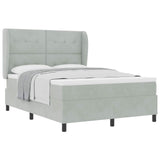 Letto a molle con testiera Grigio chiaro 200 x 140 cm Velluto